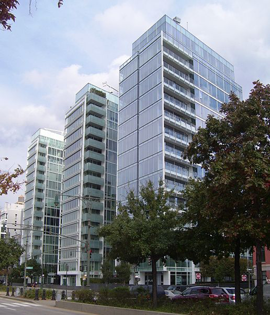 Condominiums designed by Richard Meier along the West Side Hwy.